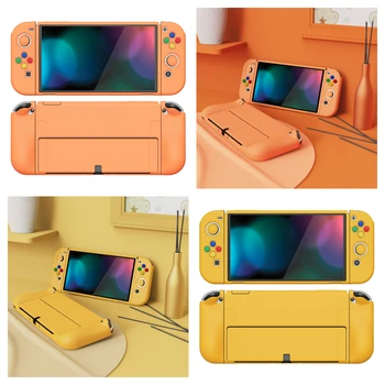 PlayVital ZealProtect Ярко-желтый мягкий защитный чехол для Nintendo Switch OLED-рукоятки для большого пальца и колпачки кнопок ABXY