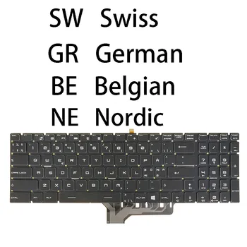 Клавиатура для MSI GT72VR GT73EVR GT73VR WE62 WE72 WS60 WS63VR WS72 WT72 RGB Подсветка Швейцарский Немецкий Бельгийский Скандинавский Шведский FI NW DN