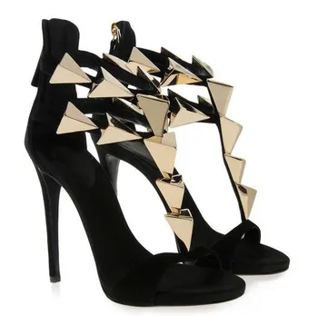 сексуальные леди сандалии классический дизайн металлический декор летняя мода на высоком каблуке сандалии популярная женская банкетная обувь дропшиппинг