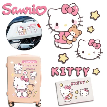 Sanrio Hello Kitty Аниме Наклейки Набор Автомобиль Ноутбук Мотоцикл Багаж Большая Наклейка Kawaii DIY Аксессуары Водонепроницаемая наклейка