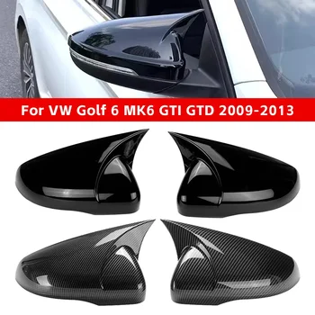 2x Карбоновый вид Крышка бокового зеркала для VW Для Volkswagen Golf 6 MK6 GTI GTD 2009-2013 Крышка крышки бокового зеркала заднего вида