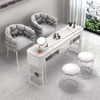 Nordic White Маникюрный стол Вакуум Роскошный дизайн Изысканный маникюрный стол Специализация Современный маникюр Tafel Салон Мебель HD50ZJ