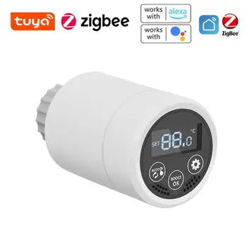 Tuya ZigBee Умный термостат TRV Радиаторный клапан Программируемый клапан регулятора температуры для Alexa Google Home Automation