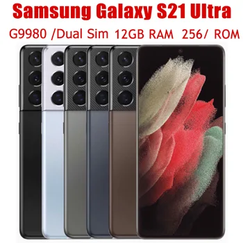 Оригинальный разблокированный Samsung Galaxy S21 Ultra S21U 5G Dual Sim G9980 6,8-дюймовый ROM 256 ГБ ОЗУ 12 ГБ Snapdragon NFC 5G Android Смартфон