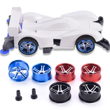 4 шт. Ступицы колес / шины большого диаметра Металлические колеса Запасные части для модели гоночного автомобиля Tamiya Mini 4WD