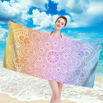 Квадратное пляжное полотенце из микрофибры Большое коврик для йоги Мандала Коврик для йоги Путешествия Сжатый душ Полотенца для ванной комнаты для взрослых Пляжный коврик Одеяло