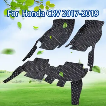 Роскошный подвес для Honda CRV 2017-2019 LHD PU Кожаные автомобильные коврики Передние и задние сиденья Ребристые напольные коврики