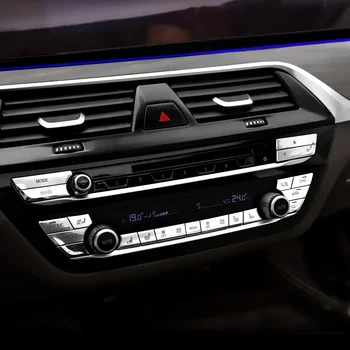 хромированная консоль ABS Кнопки кондиционера Украшение Крышка Отделка для BMW 5 серии G30 G38 2018 Аксессуары для стайлинга автомобиля