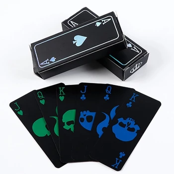 Флуоресцентные игральные карты из ПВХ Волшебный водонепроницаемый покер Светящиеся в темноте барные вечеринки KTV Пластиковые профессиональные покерные карты