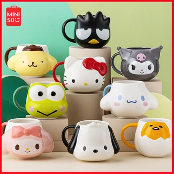 Miniso Kawaii Новая керамическая кружка Sanrio Симпатичная мультяшная чашка Пара Чашка для воды Hellokitty Кофейная чашка Kuromi Студенты Молочная чашка Подарок для девочки