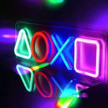 Icon Gaming PS4 Неоновая вывеска Playstation Light для спальни Декор Свет Светодиодный номер Бар Вечеринка Рождественские геймерские подарки Игровые аксессуары