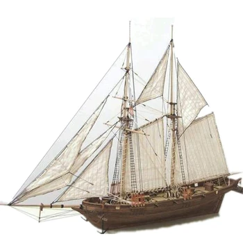 1:100 Масштаб HALCON DIY Набор моделей парусных лодок Деревянный 3D Дизайнер Конструктор для взрослых Головоломка ручной работы Парусные лодки Детские игрушки