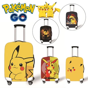 Pokemon Pikachu Багажные чехлы Протектор Аниме Дорожный чемодан Защитный чехол Эластичные пылезащитные чехлы для дорожных аксессуаров Подарки