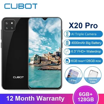 Cubot X20 Pro 4G Смартфон 6 ГБ ОЗУ 128 ГБ ПЗУ Android 9.0 FHD+ Каплевидный экран Режим искусственного интеллекта Тройная камера Face ID Helio P60 4000 мАч