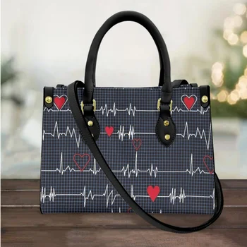 FORUDESIGNS Женская сумка 2023 Тренд Heartbeat Print Сумки через плечо Вечерние элегантные модные сумки Женская модная сумка 2023 Модная сумка